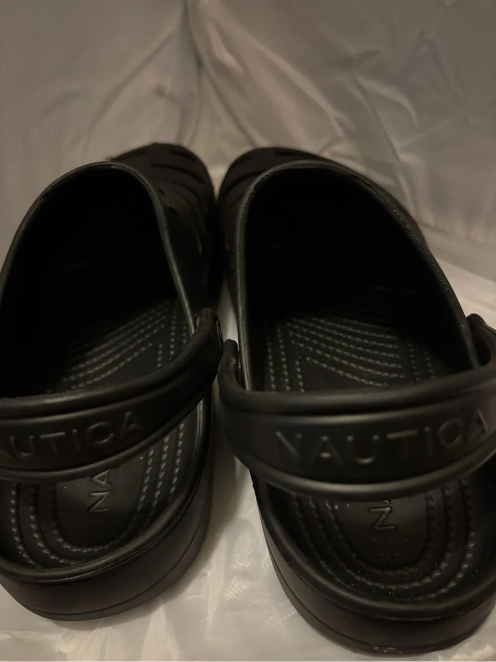 Nautica Men's Black Slip-On Water Sandals with Vent Slots